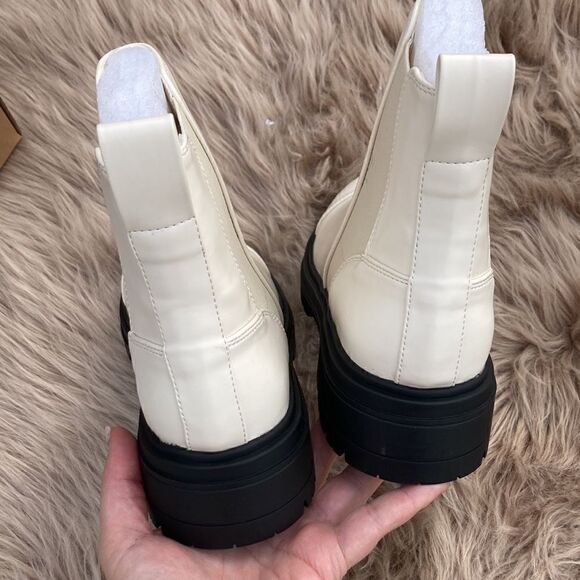 ZBY Lug Sole Ankle Boots Pull on Chunky Chelsea Combat Platform - Picture 9 of 11